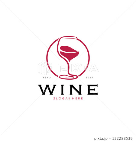 Wine logo with wine glasses and bottles.for night clubs,bars,cafe and wine shops. Wine logo with wine glasses and bottles.for night clubs,bars,cafe and wine shops. 132288539
