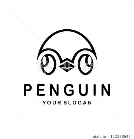 simple penguin logo design template illustration. simple penguin logo design template illustration. 132288645