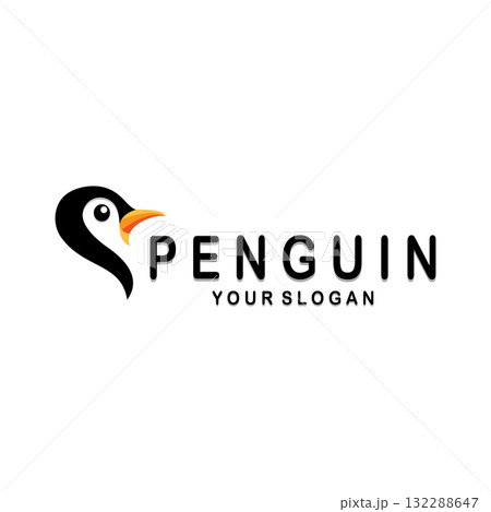 simple penguin logo design template illustration. 132288647