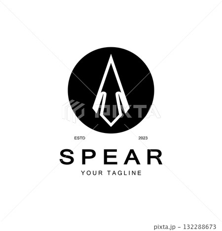 Spear logo icon vector illustration design.Head spear logo vintage illustration design vector Spear logo icon vector illustration design.Head spear logo vintage illustration design vector 132288673