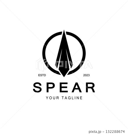 Spear logo icon vector illustration design.Head spear logo vintage illustration design vector 132288674