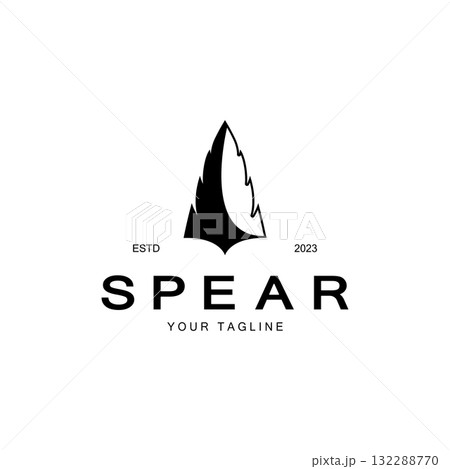 Spear logo icon vector illustration design.Head spear logo vintage illustration design vector 132288770
