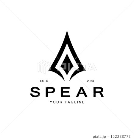 Spear logo icon vector illustration design.Head spear logo vintage illustration design vector 132288772