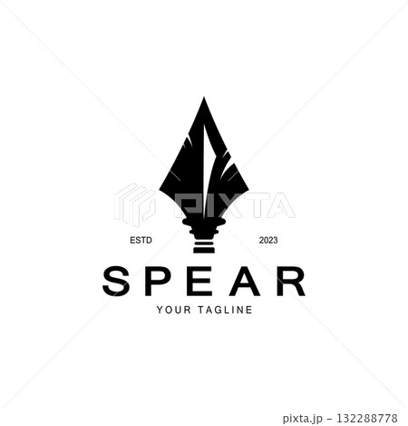 Spear logo icon vector illustration design.Head spear logo vintage illustration design vector 132288778