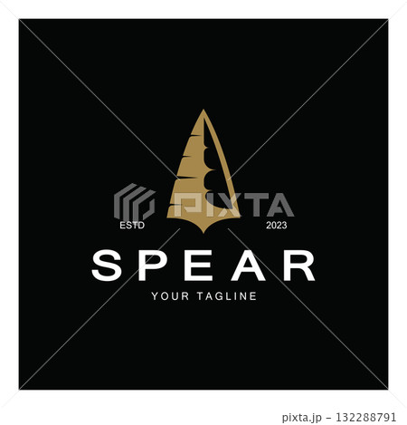 Spear logo icon vector illustration design.Head spear logo vintage illustration design vector 132288791