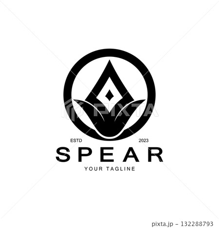 Spear logo icon vector illustration design.Head spear logo vintage illustration design vector 132288793
