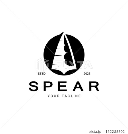 Spear logo icon vector illustration design.Head spear logo vintage illustration design vector 132288802