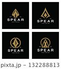 Spear logo icon vector illustration design.Head spear logo vintage illustration design vector 132288813