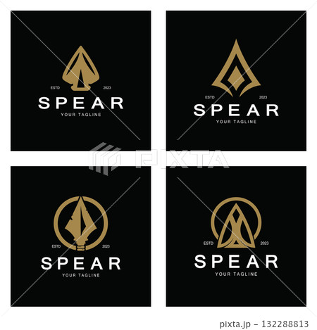 Spear logo icon vector illustration design.Head spear logo vintage illustration design vector 132288813
