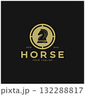 Chess strategy game logo with horse, king, pawn, minister and rook. Logo for chess tournament, chess team, chess championship, chess game application. 132288817