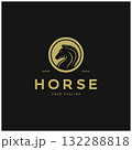 Chess strategy game logo with horse, king, pawn, minister and rook. Logo for chess tournament, chess team, chess championship, chess game application. 132288818