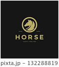 Chess strategy game logo with horse, king, pawn, minister and rook. Logo for chess tournament, chess team, chess championship, chess game application. 132288819