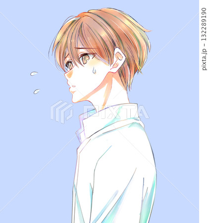 困っている男性　横顔 132289190