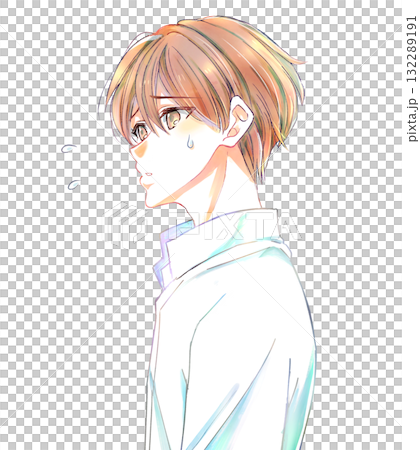 困っている男性　横顔 132289191