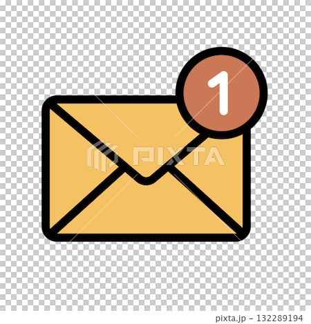 メール受信を知らせるシンプルなフラットデザインアイコン 132289194