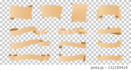 仿古紙風格絲帶橫幅設計套裝 仿古紙風格絲帶橫幅設計套裝 132289420