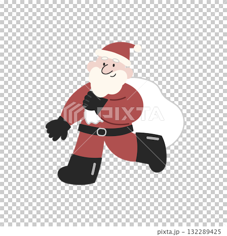 プレゼントの袋をもったサンタクロース【クリスマス】 プレゼントの袋をもったサンタクロース【クリスマス】 132289425