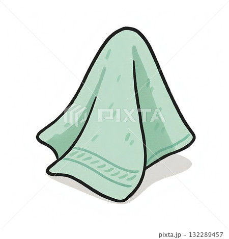 ふんわり掛けられたタオルの挿絵イラスト 132289457