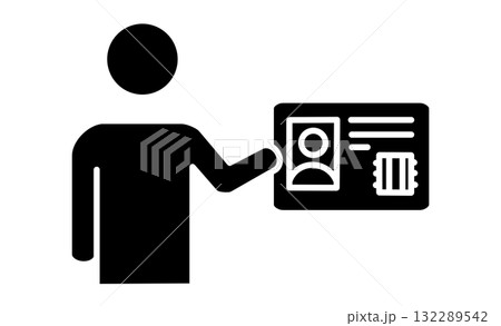 マイナンバー確認のピクトグラム アイコン マイナンバー確認のピクトグラム アイコン 132289542