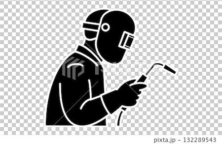 焊接工作線圖示圖示、工人和焊接工具 焊接工作線圖示圖示、工人和焊接工具 132289543