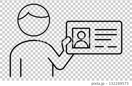 マイナンバー確認のピクトグラム　アイコン 132289573