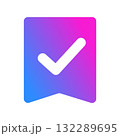 チェックマークのバッジアイコン　認証マーク　保存　グラデーション　RGB 132289695
