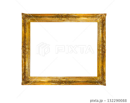 antique gilded frame isolated on white background 132290088