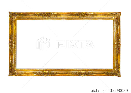 antique gilded frame isolated on white background antique gilded frame isolated on white background 132290089