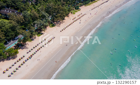 Aerial view of Kata beach in Phuket, Thailand. 132290157