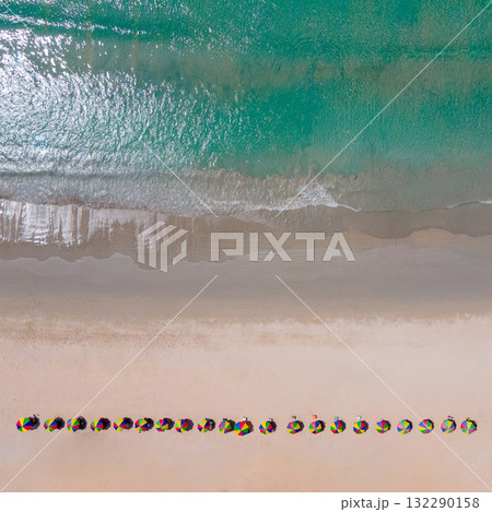 Aerial view of Kata beach in Phuket, Thailand. 132290158