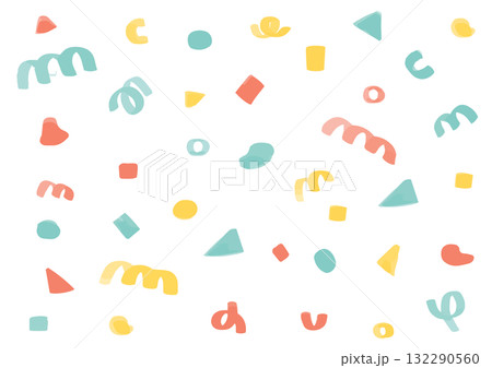 マーカー風手描きの図形背景素材 マーカー風手描きの図形背景素材 132290560