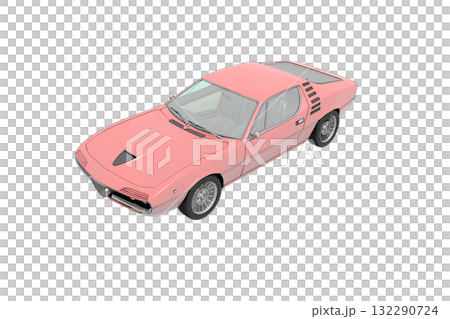 car isolated on transparent background, 3d illustration, cg render 132290724