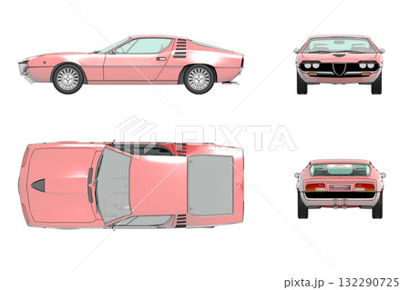 car isolated on transparent background, 3d illustration, cg render car isolated on transparent background, 3d illustration, cg render 132290725