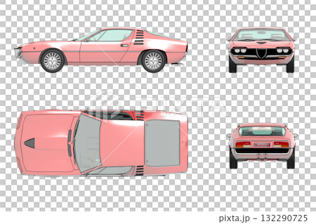 car isolated on transparent background, 3d illustration, cg render car isolated on transparent background, 3d illustration, cg render 132290725
