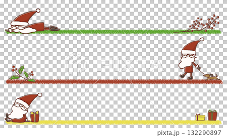 Cute Santa line illustration set 132290897