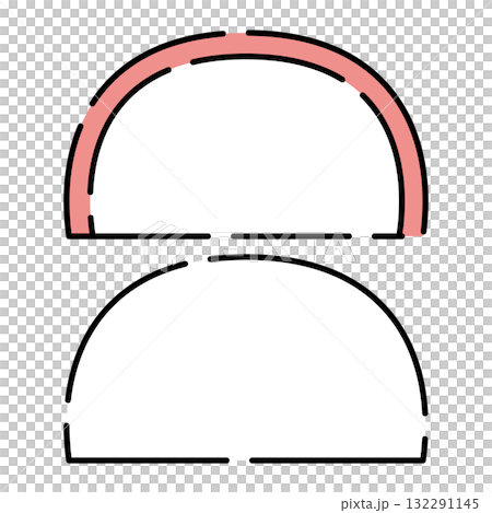 Kamaboko cross section illustration set (red and white) Kamaboko cross section illustration set (red and white) 132291145