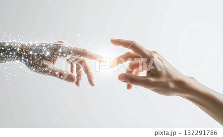 《AI画像》デジタルとの融合イメージ 132291786