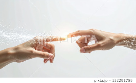 《AI画像》デジタルとの融合イメージ 132291789