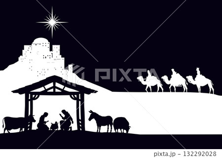 Christmas Nativity Scene Bethlehem Manger Wise Men Christmas Nativity Scene Bethlehem Manger Wise Men 132292028