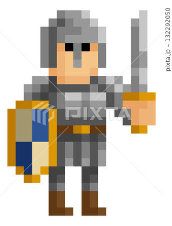 Knight Fantasy Pixel Art Game Cartoon Character Knight Fantasy Pixel Art Game Cartoon Character 132292050