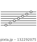 Ascending Musical Scale Notes on Staff 132292075
