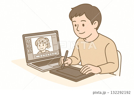 就労支援 職業訓練 パソコンでアニメの人物制作をしている様子 就労支援 職業訓練 パソコンでアニメの人物制作をしている様子 132292192