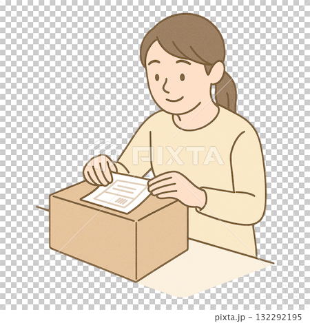 Employment support, vocational training, attaching shipping labels to boxes and preparing them for shipping 132292195