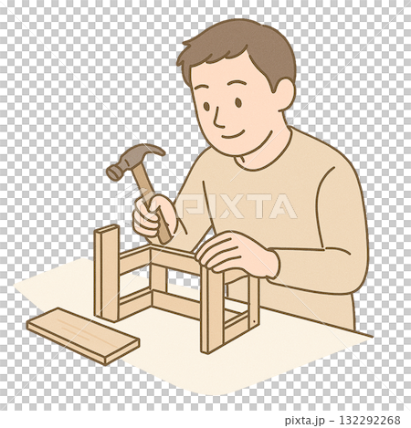 就労支援 職業訓練 DIYで組み立て作業をしている様子 就労支援 職業訓練 DIYで組み立て作業をしている様子 132292268
