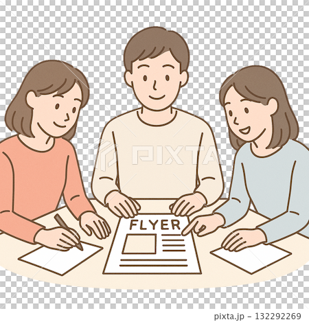 就労支援 職業訓練 グループワークでチラシ作りをしている様子 就労支援 職業訓練 グループワークでチラシ作りをしている様子 132292269