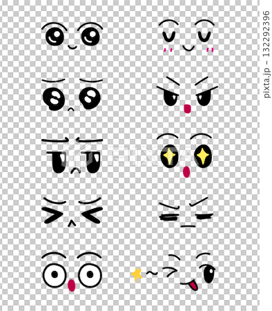 Cute anime eyes for element, facial expression and illustration Cute anime eyes for element, facial expression and illustration 132292396