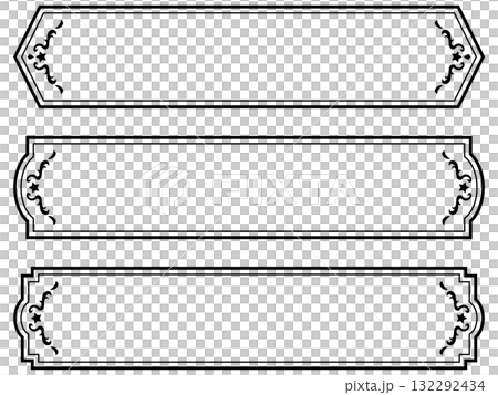 Antique/Frame/Border/Title/Black/Illustration/Material 132292434