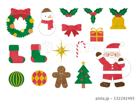 クリスマス素材セット 132292495