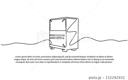One line of CPU. Abstract minimal continuous line isolated on white background. One line of CPU. Abstract minimal continuous line isolated on white background. 132292932