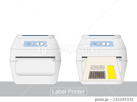 High quality of a label printer on a clean white background. 132293335